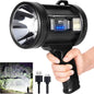 MIXILIN Rechargeable Spotlight, 2000,000 Lumens Handheld Hunting Flashlight Led Spot Light with Cob Light and Solar Panels, Lightweight and Super Bright Spotlight for Hunting Boating Camping