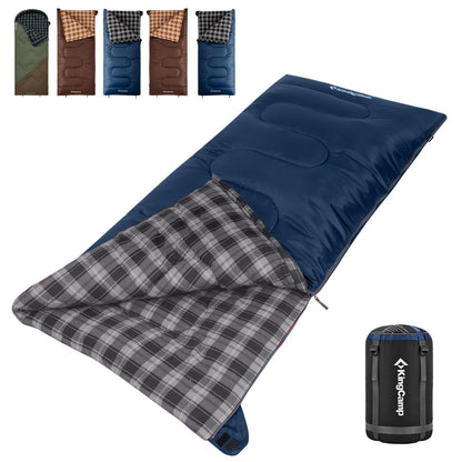 KingCamp Sleeping Bag for Adults, 100% Flannel XL Big and Tall