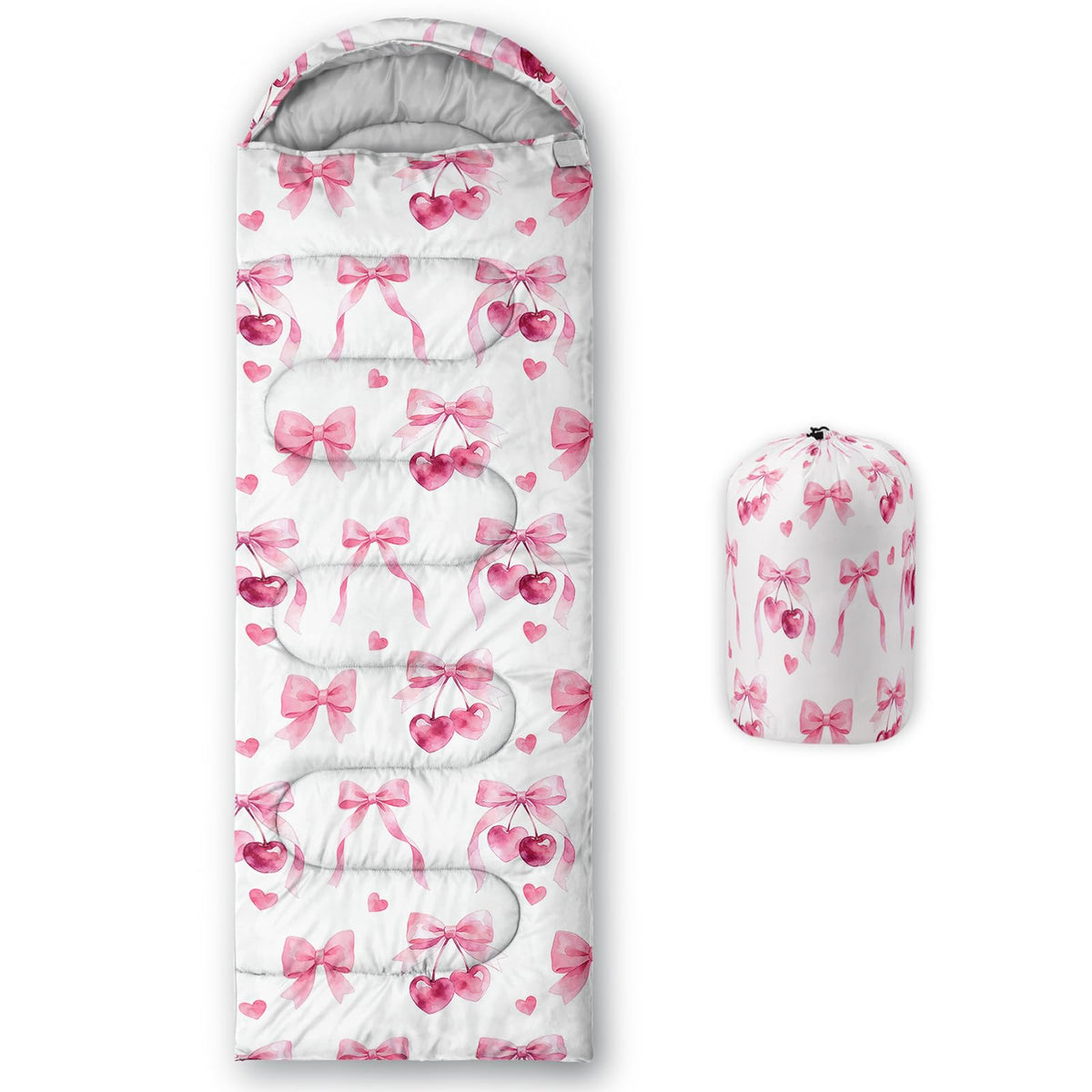 QOOMO Axolotl Cute Camping Sleeping Bags,3 Season Warm & Cool Weather,Lightweight,Waterproof Sleeping Bags for Adults & Kids,Traveling,and Outdoors