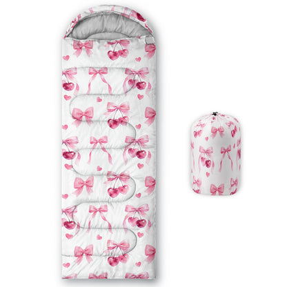 QOOMO Axolotl Cute Camping Sleeping Bags,3 Season Warm & Cool Weather,Lightweight,Waterproof Sleeping Bags for Adults & Kids,Traveling,and Outdoors