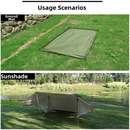 Outdoor Camping Mat Waterproof Ground Cover 210D Oxford Cloth Portable Beach Picnic Pad Moisture Proof Floor Sheet for Tent Hiking Travel Green 210x120cm