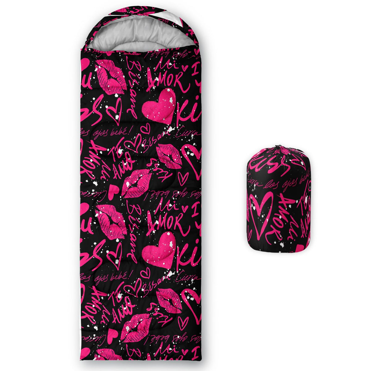 QOOMO Axolotl Cute Camping Sleeping Bags,3 Season Warm & Cool Weather,Lightweight,Waterproof Sleeping Bags for Adults & Kids,Traveling,and Outdoors