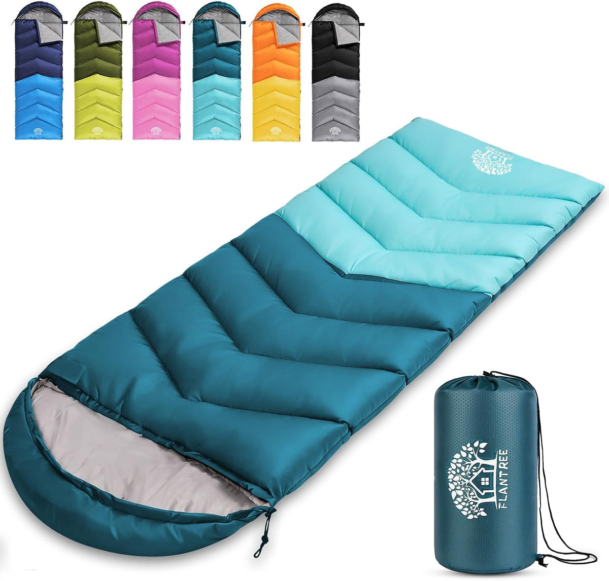 Sleeping Bags for Adults & Kids, Warm & Cool Weather, Lightweight Waterproof with Compression Bag, 3-4 Season for Camping, Hiking, Indoor & Outdoor Activities