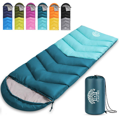 Sleeping Bags for Adults & Kids, Warm & Cool Weather, Lightweight Waterproof with Compression Bag, 3-4 Season for Camping, Hiking, Indoor & Outdoor Activities