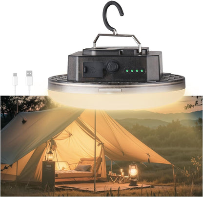 Transparent 5000LM 3 Color Light & Stepless Dimming 40W Camping Tent Light