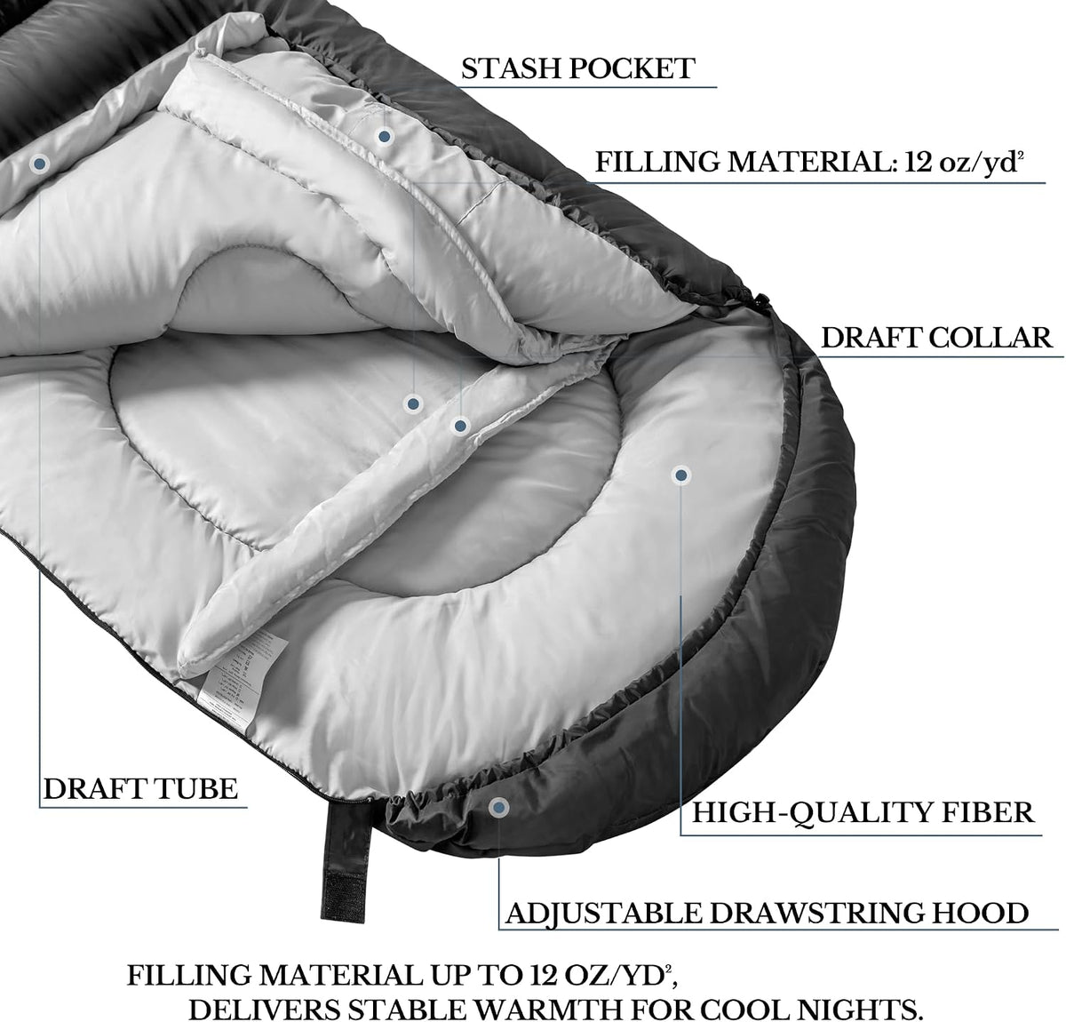 Atarashi Camping Sleeping Bag- 4 Seasons for Adults, Light, Warm, Extra-Large with Compression Sack- Great for Hiking, Backpacking & Outdoor Adventures