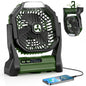 Portable Fan Rechargeable, 20000mAh Cordless Battery Powered Fan with LED Lantern Battery Operated for Travel Bedroom Home Camping Tent Office Beach Desk Fishing Table