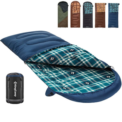 KingCamp Sleeping Bag for Adults, 100% Flannel XL Big and Tall
