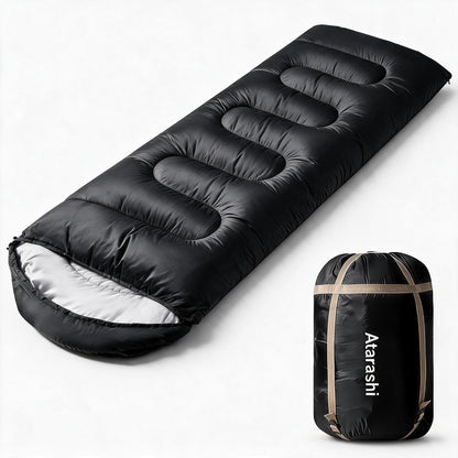 Atarashi Camping Sleeping Bag- 4 Seasons for Adults, Light, Warm, Extra-Large with Compression Sack- Great for Hiking, Backpacking & Outdoor Adventures