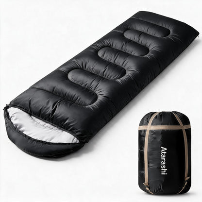 Atarashi Camping Sleeping Bag- 4 Seasons for Adults, Light, Warm, Extra-Large with Compression Sack- Great for Hiking, Backpacking & Outdoor Adventures
