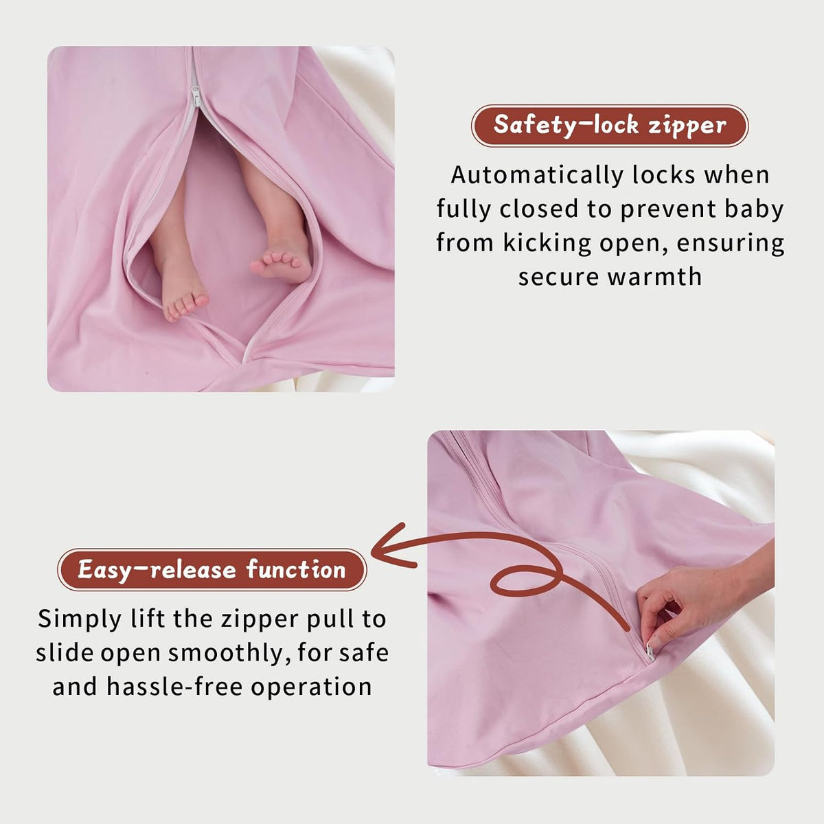 Baby Sleep Sack 6-12 Months, 100% Cotton Wearable Blanket, 0.5 Tog, 3 Pack