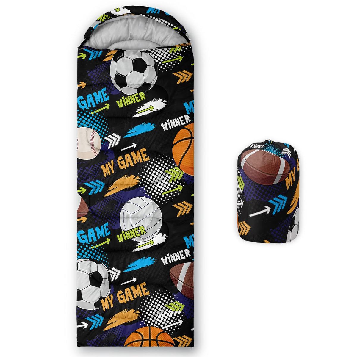 QOOMO Axolotl Cute Camping Sleeping Bags,3 Season Warm & Cool Weather,Lightweight,Waterproof Sleeping Bags for Adults & Kids,Traveling,and Outdoors