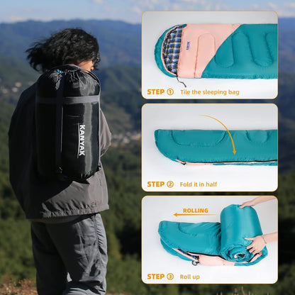 Camping Sleeping Bag for Adults Kids Teens,Waterproof Lightweight