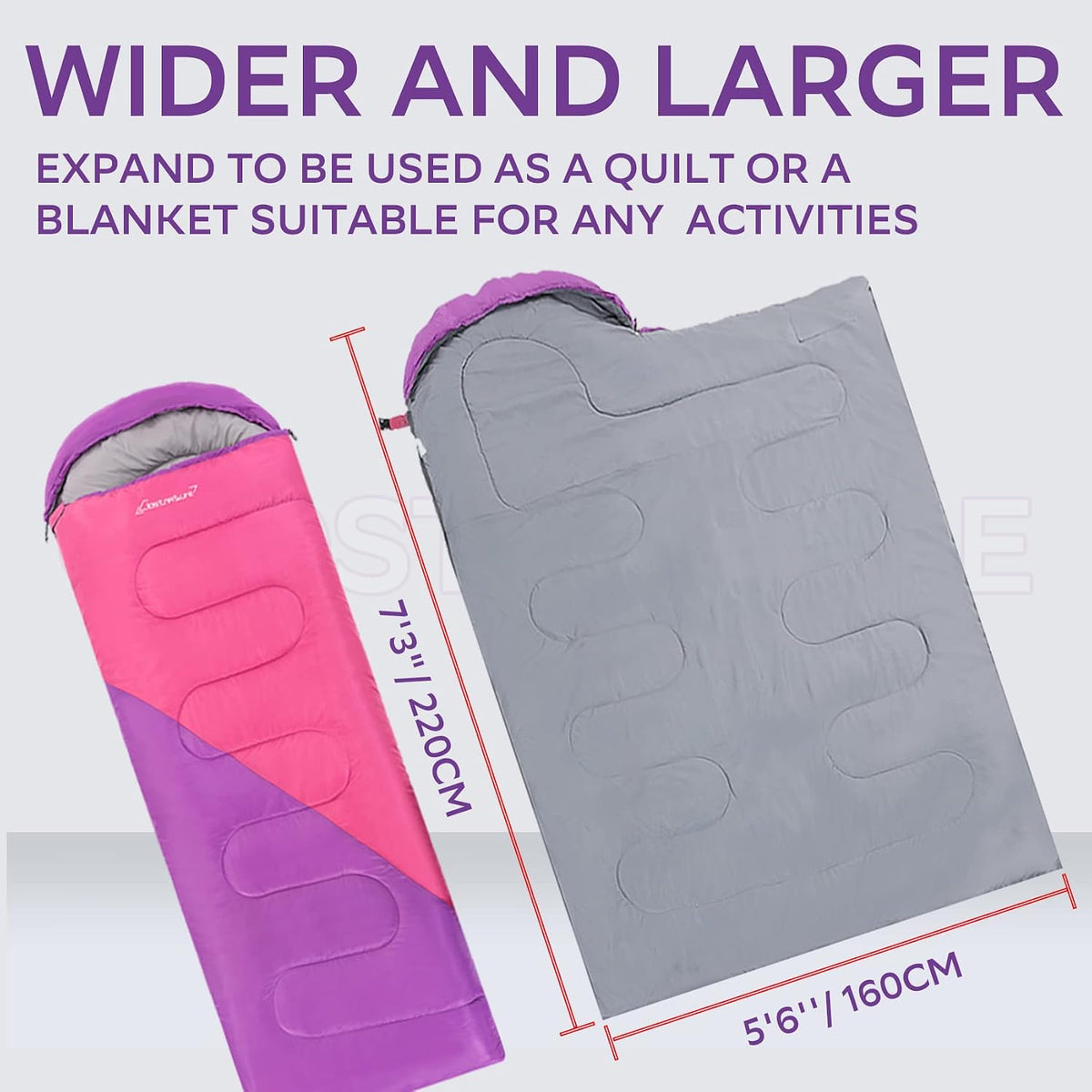 Clostnature Lightweight Camping Sleeping Bag for Adults and Kids(3/4.2Lb)