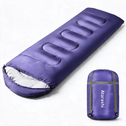 Atarashi Camping Sleeping Bag- 4 Seasons for Adults, Light, Warm, Extra-Large with Compression Sack- Great for Hiking, Backpacking & Outdoor Adventures