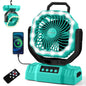 Odoland Portable Camping Fan with Light, 20000mAh Rechargeable Battery Fan