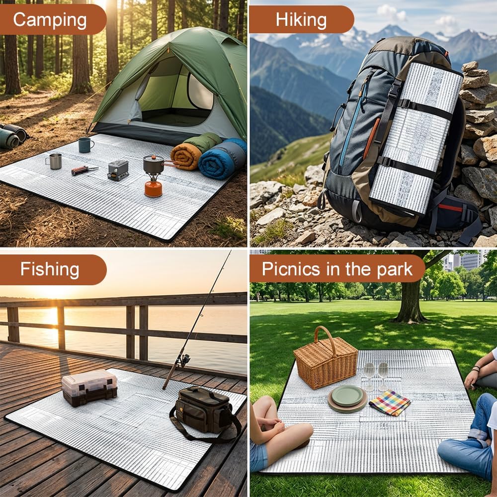 Aluminium Foil Camping Mat, Waterproof Thermal Pad for Camping Hiking