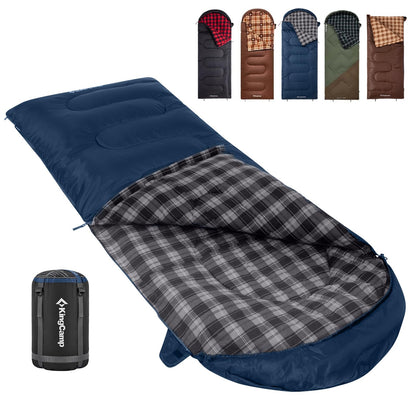 KingCamp Sleeping Bag for Adults, 100% Flannel XL Big and Tall