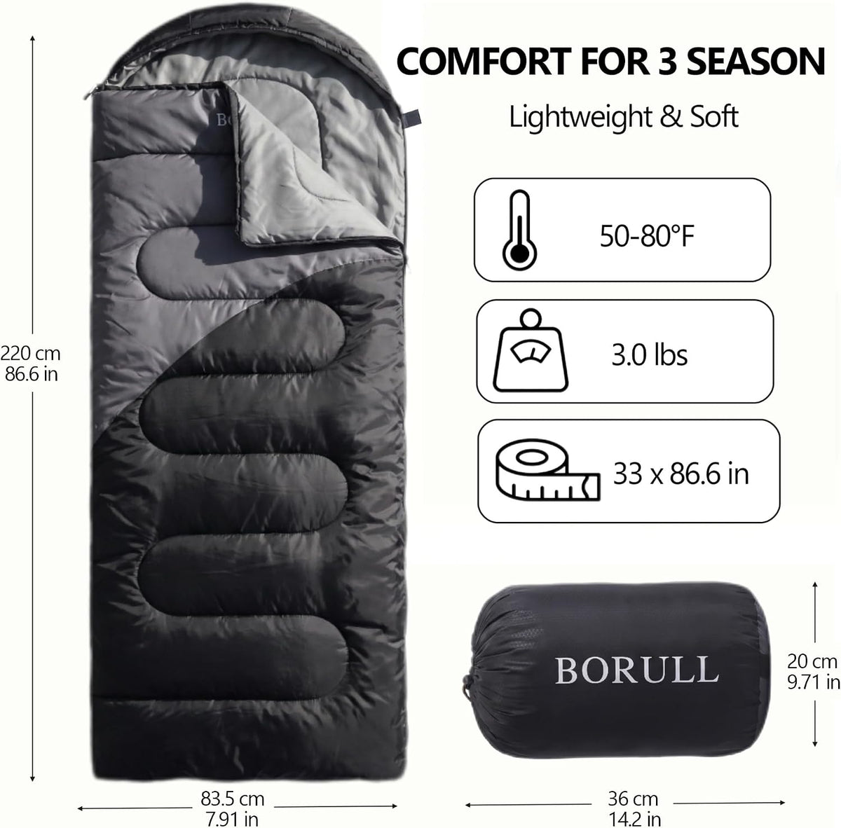 Lightweight Sleeping Bags for Adults & Kids, Backpacking & Scouts, Compact