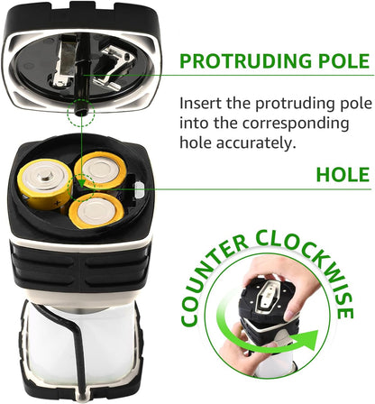 Lepro 1000LM Battery Powered LED Camping Lantern with 4 Light Modes, White
