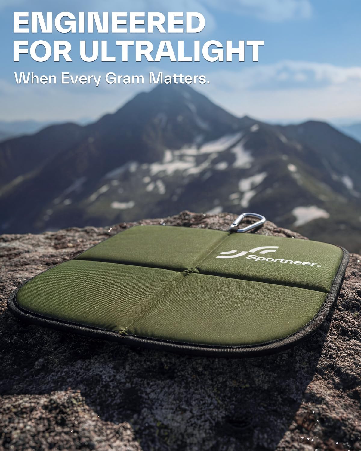 Sportneer Sitting Pad, Lightweight Waterproof Folding Seat Pad for Backpacking, 15.75'' x 15.75'' Portable Camping Seat Mat for Hiking, Picnics & Outdoor Use