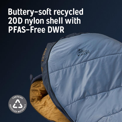 Kelty Cosmic Synthetic Fill 20 Degree Backpacking Sleeping Bag – Compression Straps, Stuff Sack Included