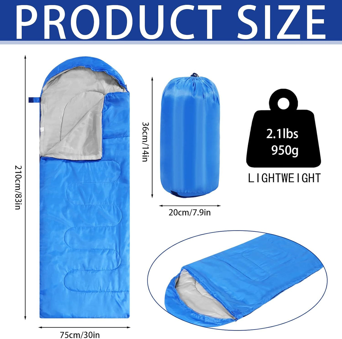 Junkin 12/36 Pcs Camping Sleeping Bags for Adult