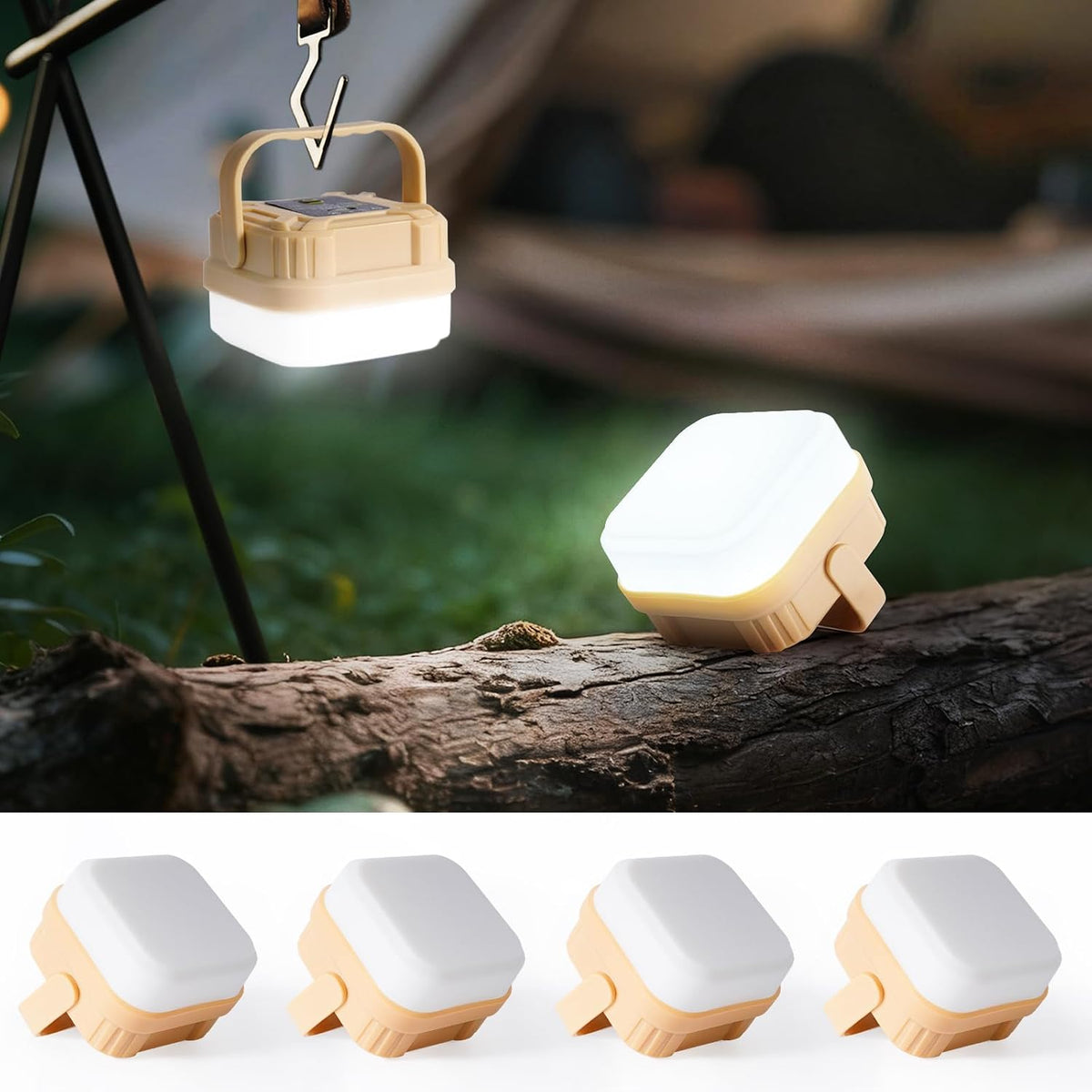 4 Packs Rechargeable Camping Lights LED Camping Lantern