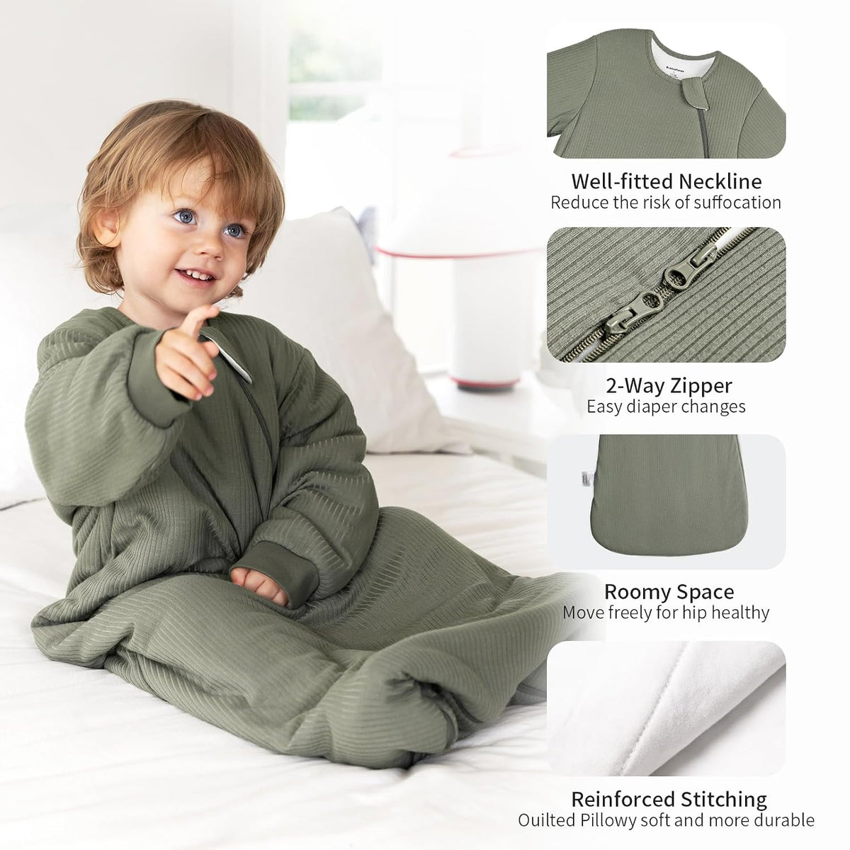 BubblePanda Rayon Made from Bamboo Sleep Sack 6-12 Months 1.5 Tog Baby