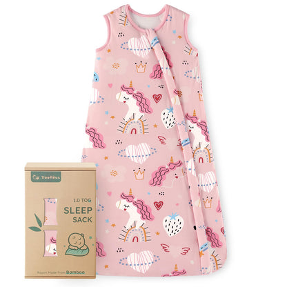 Yoofoss Baby Sleep Sack 6-12 Months Rayon Made from Bamboo 1.0 Tog