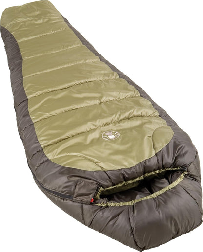 Coleman North Rim 0°F Sleeping Bag, Cold-Weather Mummy Sleep Sack with No-Snag Zipper & Adjustable Hood for Warmth & Ventilation, Camping Sleeping Bag