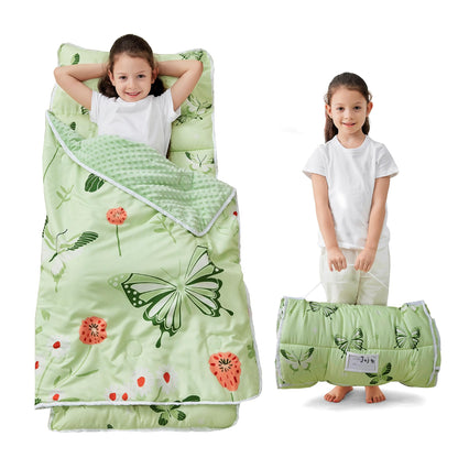 Lasoftan Toddler Nap Mat with Pillow and Blanket, Extra Large Rolled Napping Mats,Slumber Bags for Boys Girls,Kids Sleeping Bag for Daycare, Preschool Travel Camping