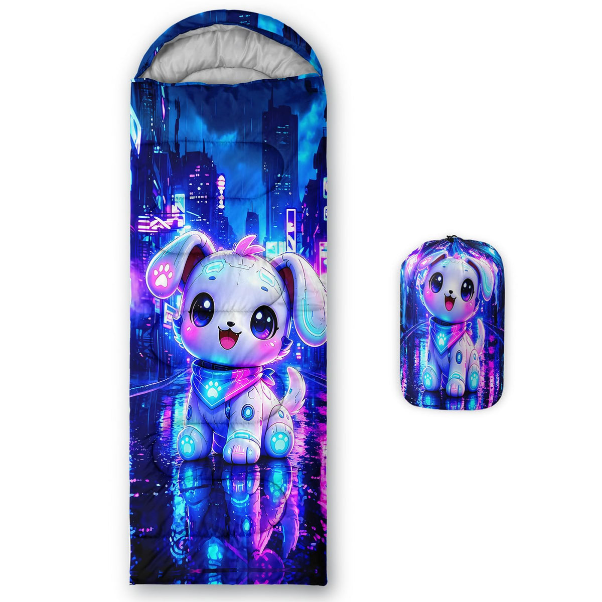 QOOMO Axolotl Cute Camping Sleeping Bags,3 Season Warm & Cool Weather,Lightweight,Waterproof Sleeping Bags for Adults & Kids,Traveling,and Outdoors