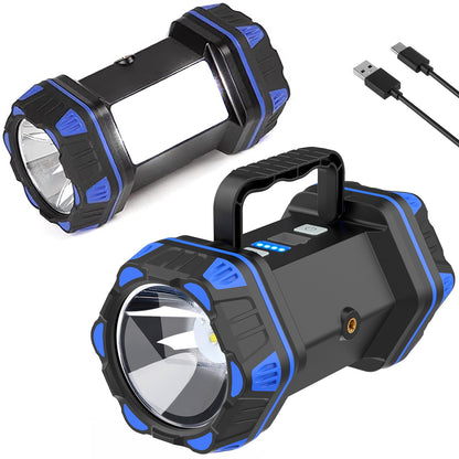 Led Camping Lantern Rechargeable, Camping Flashlight 1500LM, 8 Light Modes, Camping Lights 4800 Capacity, Portable Bright Flash Light for Emergencies, Power Outages, Hurricane, Hiking (Blue 1PACK).