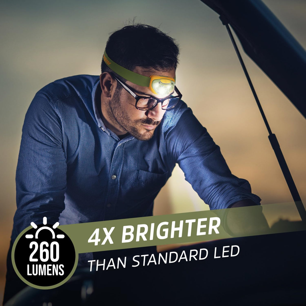 Energizer LED Headlamp PRO (2-Pack), IPX4 Water Resistant Head Light