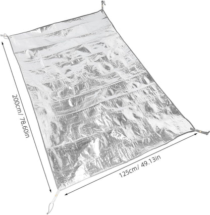 CALLARON Portable Aluminum Foil Camping Mat with Thermal Insulation and Moisture-Proof Ground Sheet, Silver Tent Sleeping Pad for Beach Outings and Picnics, Lightweight and Sturdy Outdoor