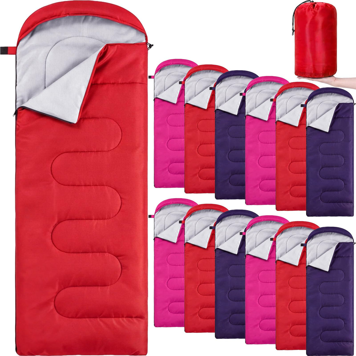 Junkin 12/36 Pcs Camping Sleeping Bags for Adult