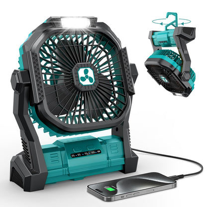 Portable Fan Rechargeable, 20000mAh Cordless Battery Powered Fan with LED Lantern Battery Operated for Travel Bedroom Home Camping Tent Office Beach Desk Fishing Table