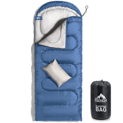 MEREZA 0 Degree Winter Sleeping Bag for Adults Kids with Pillow, Cold Weather Sleeping Bag for 4 Season Camping Hiking Backpacking Sleeping Bags for Big and Tall