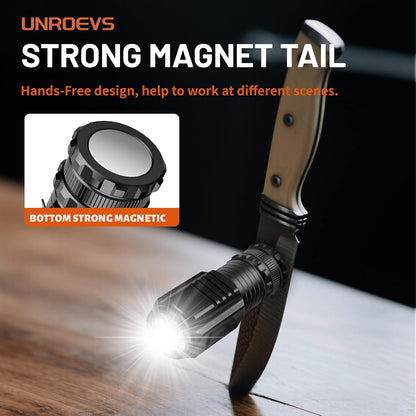UNROEVS 2 Pack Mini Flashlights,Rechargeable flashlights 2550 Lumens