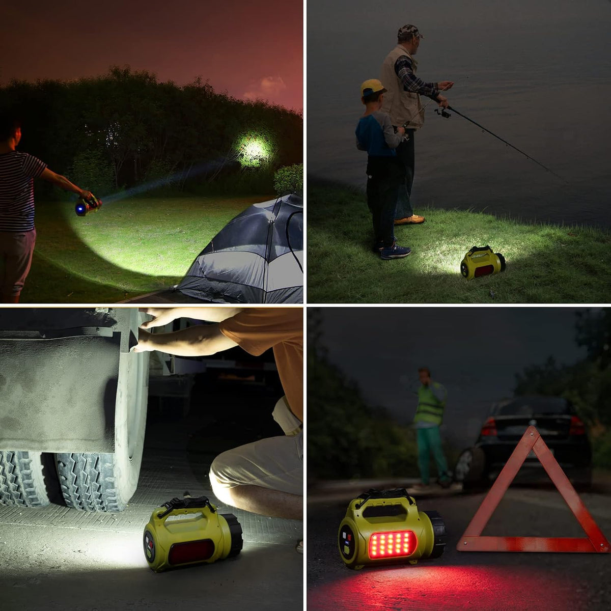 LE Rechargeable LED Lantern, Camping Essentials, 1000LM, 5 Light Modes, IPX4 Waterproof, 3600mAh, Lantern Flashlight for Hurricane Emergency, Hiking, Home and More, USB Cable Included