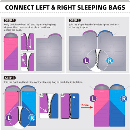 Clostnature Lightweight Camping Sleeping Bag for Adults and Kids(3/4.2Lb)