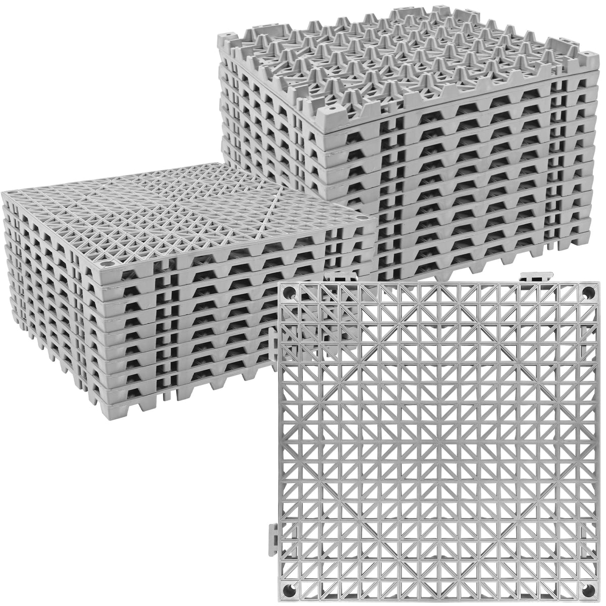 ToLanbbt Modular Interlocking Cushion 12P 11.8" x 11.8" Interlocking Rubber Floor Drain Holes Non-Slip Splicing Drainage Mats for Deck, Shower, Kitchen, Drain Pool, Sauna Bath, Indoor Outdoor (Black)