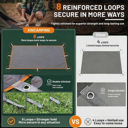 Tent Footprint,71" X 82.6" Waterproof PU 3000mm Camping Tarp - Foldable Picnic Blanket Sandproof Lightweight Ground Sheet Mat for Outdoor,Camping,Hiking,Beach,Tent,Park,Music Festival