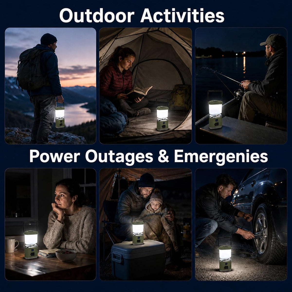 Rechargeable Camping Lantern,1000LM 4 Lighting Modes, Stepless Dimming