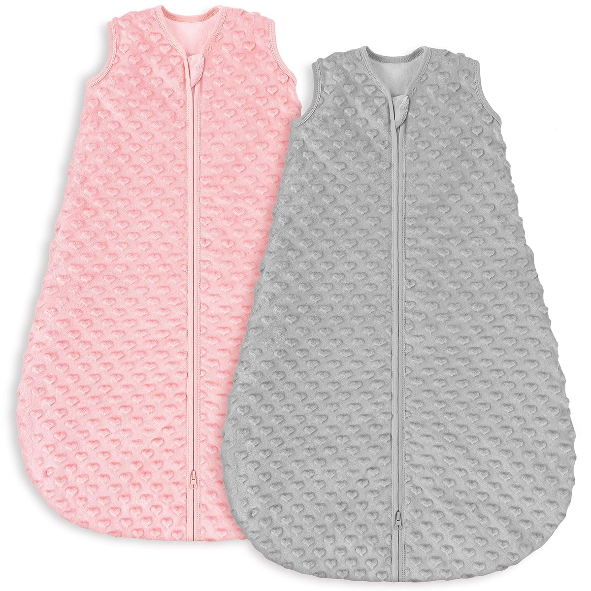 Yoofoss Baby Sleep Sack 6-12 Months TOG 1.5 Fleece with Plush Dots 2 Pack