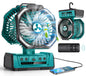 Portable Fan Rechargeable, 20000mAh Cordless Battery Powered Fan with LED Lantern Battery Operated for Travel Bedroom Home Camping Tent Office Beach Desk Fishing Table