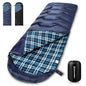 Bessport Sleeping Bag Winter | Flannel Lined 18℉ - 32℉ Extreme 3-4 Season Warm & Cool Weather Adult Sleeping Bags Large | Lightweight, Waterproof for Camping, Backpacking, Hiking
