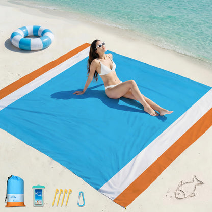 Beach Blanket Waterproof Sandproof 78''X81''/10'X9' Oversized Big Blanket