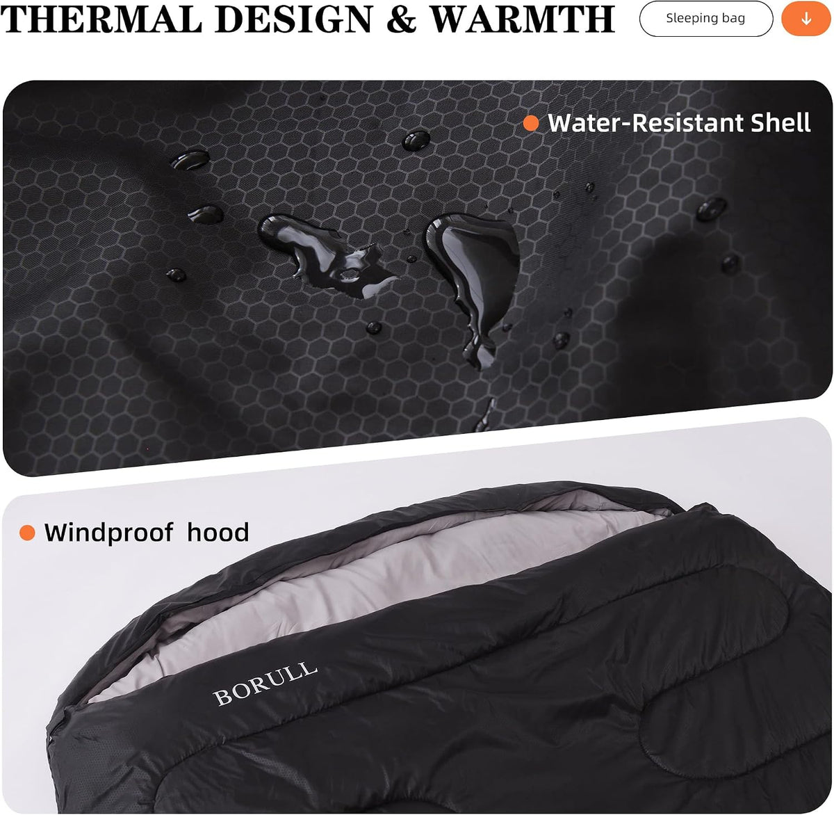 Double Sleeping Bags Queen Size for Adults Camping with 2 Pillows